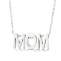 Minimalistische zilveren roestvrijstalen MOM-letter hanger met O-ketting - MOM Letter Ketting (KN233961-Z) / Staalkleur
