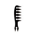 Men's vintage black wide tooth styling comb with dual-sided fork handle for hair grooming - Small Pointed Tail Wide Tooth Comb (NO.7 Small)
