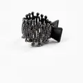 Pince à cheveux nid d'oiseau avec strass gris fumé pour queues de cheval - Strass Irrégulier / Métal canon