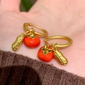 2601215 Persimmon And Peanut Earrings