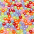 Colorful transparent acrylic letter beads for DIY jewelry making and bracelets - 4x7mm (100 Pcs/Pack) / Bright Translucent & White Letters