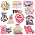 11-piece set of colorful embroidered reading patches for books and laptop bags decoration - Set of 12