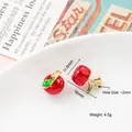 Cute red apple enamel alloy pendants for DIY earrings jewelry making 11.5x16mm - 12# Red Apple Type 01