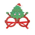 Sparkly red Christmas tree party glasses frame with green glitter tree decoration - Style 37 Red Green Glitter Xmas Tree
