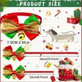 Christmas pet collar with bell and bowknot, adjustable size 22-40cm for cats and dogs - Striped Patchwork with Bell