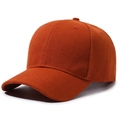 Burnt orange cotton twill baseball cap with six-panel structure and curved brim design - Adjustable / Brick Red