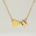 Collier minimaliste en acier inoxydable plaqué or 18K avec pendentif cœur et lettre W - Lettre W(W) / Or