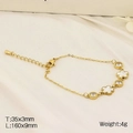 Elegante gouden titanium stalen armband met witte schelpenbloem en zirkoon bedels - Klavertje vier (KB182721-HM) / Champagne Wit