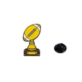 Creative American football trophy enamel pin with yellow, white and brown finish - Football Trophy Style (C2554-3)