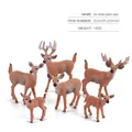 Realistic 6-piece white-tailed deer figurine set including buck, doe, and fawn models - Six-Piece Set (ZQ4035-ZQ4040)