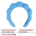 Blue puffy wave headband for skincare routine, dimensions seventeen by eighteen centimeters - 19-dark Blue Terry Cloth Headband