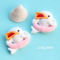 Macro di ciondoli a delfino in resina 2,5x2,8cm con salvagente rosa per creazioni fai-da-te - Delfino Bianco