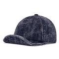 Vintage navy blue corduroy short brim baseball cap with washed texture and retro style - Adjustable / Navy Blue