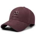 Casquette de baseball rouge foncé avec broderie 3D détaillée et visière incurvée - Réglable / Violet