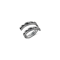Silver stainless steel wave ring for men featuring an engraved BE FEARLESS inner band - US 9 / R107 Be Fearless Wave / Silver