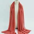 Rust red chiffon hijab scarf for women with elegant drape and pearl-like texture - 138
