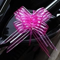 Vibrant rose red organza pull bow ribbon for wedding car rearview mirror decoration - Rose Red