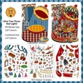 Retro theater PET stickers with background card 150x210mm for scrapbooking and decoration - Statue Game (Series 17)