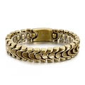 Bracelet en acier inoxydable 316L bronze rétro avec chaîne de quille et fermoir robuste - Or Antique