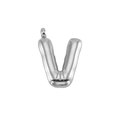 Polished silver bubble letter V pendant necklace made of high-quality stainless steel - Letter V-Pendant Only / Silver