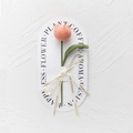 Handmade knitted pink tulip bouquet on decorative card with Love Is Eternal gold ribbon - Bulb Tulip - Dusty Rose
