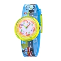 Macro shot of colorful Arabic numerals and detailed minute scale on kid's watch dial - Car