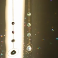 Crystal suncatcher hanging ornament with gold metal chain and rainbow prism beads - Design No.12 / 30cm