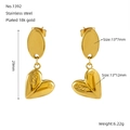 Ohrringe aus vergoldetem Edelstahl mit Herzanhänger und LOVE-Gravur in Goldoptik - Gold (ZE1392G)