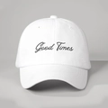 Casquette de baseball blanche avec broderie Good Times et design en sergé de coton - Blanc