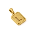 18K vergoldeter Titanstahl-Buchstabe L Anhänger Halskette mit sandgestrahltem Finish - Buchstabe L - Gold