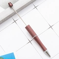 DIY beadable ballpoint pen in bronze brown glitter finish with metal rod for beads - Glitter Coffee