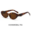 Retro-Oval-Sonnenbrille mit Schildpatt-Rahmen und braunen Gläsern für Damen und Herren - Schildpatt Rahmen Tee Gläser