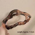 Elegant large 11.5cm amber resin shark hair claw clip with shell pattern finish - Glossy Cloud Tortoise-11.5cm