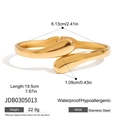 Detaillierte Messung des Innendurchmessers und der Abmessungen des goldenen Armreifens aus Edelstahl - Goldenes Tropfenarmband