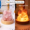 400g Stone + 10cm Warm Light USB Base Rose Quartz