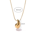 Collana con ciondolo a goccia in acciaio inossidabile placcato oro 18K e catena 40+5cm - Stile Goccia d'Acqua (JH0127)
