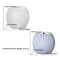 Detailed size specifications for striped spherical candle cup silicone DIY mold - Vertical Striped Ball Style (D5434)