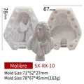 Molière Silikonform für DIY Gips-Skulpturen und handgefertigte Kerzenherstellung - Moliere RX-10