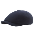 Coppola classica in lana blu navy per l'inverno, berretto ottagonale stile inglese. - Regolabile / Blu navy