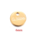 Goldener 6mm Edelstahl Rundanhänger für DIY-Halsketten und Schmuckherstellung - Gold 6mm Rund