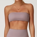 Morandi-lila Sport-Bandeau-Top und hochtaillierte Yogahose aus hochelastischem Gewebe - Taro-Lila