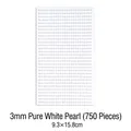 Self-adhesive 3mm white pearl stickers with 750 pieces for DIY kids crafts and decor - 3mm White Pearl