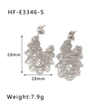 Detailansicht der silbernen Drahtohrringe in Vogelnest-Optik, Größe 28mm und Gewicht 7,9g - Kleiner Spiral-Stil (HF-E3346) / Silber (HF-E3346-S)