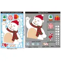 Autocollants de Noël pour fenêtres avec ours polaire et flocons, kit décoration 20x30cm - BQ163 Petit Ours Blanc