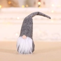 Nordic Christmas gnome ornament with a dark grey hat and a long white plush beard - Grey Forest Gnome
