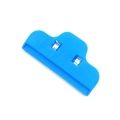 Single cloud-shaped blue plastic food bag sealer clip with metal springs on white background - Bulk Blue