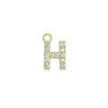 Golden pendant with letter H shape and sparkling cubic zirconia stones for bracelets - Letter H / Gold