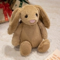 Pupazzo a forma di coniglio dalle orecchie lunghe in morbida pelliccia marrone cachi - Stile Coniglio / 35cm