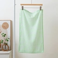 Asciugamano da cucina in cotone a scacchi verdi e bianchi su gruccia in legno - 30*30cm / Verde