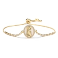 Religious 3mm zircon bracelet with Virgin Mary shell charm and adjustable chain - Oval Virgin Mary